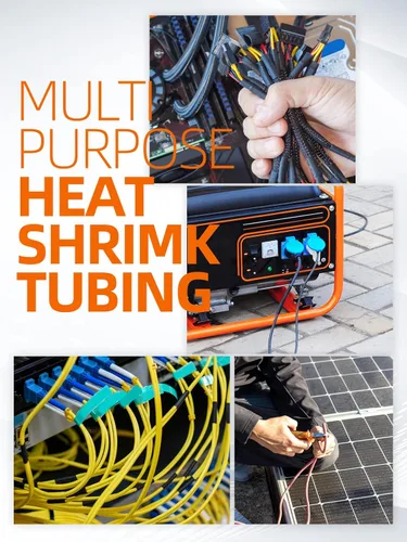 Miniatura 7 de Eventronic Kit de 900 tubos termorretráctiles de alambre, tubo termorretráctil industrial para cables, envoltura termorretráctil de grado marino