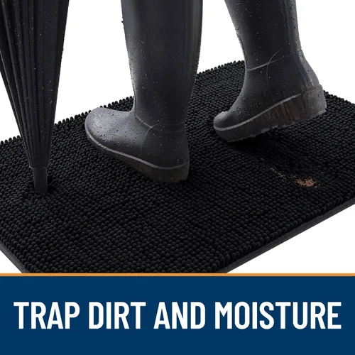 Miniatura 2 de OLANLY Tapete para puerta de perro y patas fangosas, absorbe la humedad y la suciedad, antideslizante, lavable, de felpilla de secado rápido