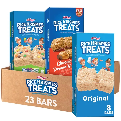 Miniatura 12 de Rice Krispies Treats Cuadrados de Arroz Crujiente, Barras de Aperitivos, Mantequilla de Maní Chocolateada, Caja de 10.8oz (14 Unidades)