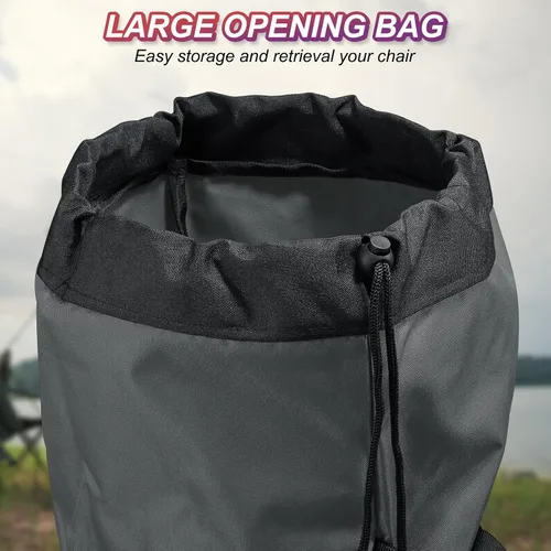 Miniatura 4 de PATIKIL Bolsa de repuesto para silla de campamento de 47 pulgadas, bolsa plegable para silla de campamento 900D, bolsa de transporte Oxford de boca