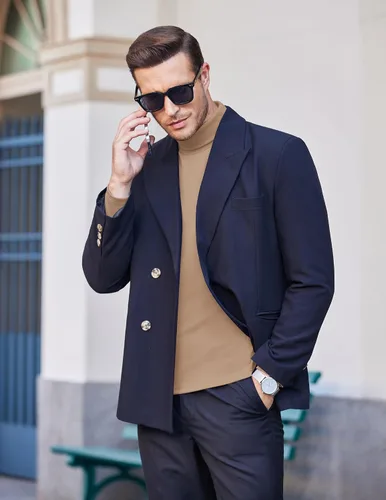 Miniatura 3 de COOFANDY Men's Slim Fit Basic Turtleneck Long Sleeve Lightweight Pullover Sweaters Casual Knitted Tops