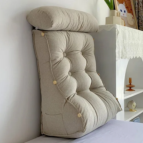 Miniatura 12 de Almohada de lectura con cuello, respaldo de cabecera triangular, cojín de soporte lumbar, almohada de apoyo de espalda para soporte de espalda, Verde