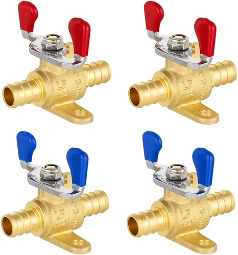 Miniatura 12 de EFIELD Válvula de bola de latón con cierre Pex de 1/2 pulgada para agua potable caliente y fría, con nivel de mariposa, (VALVE167)