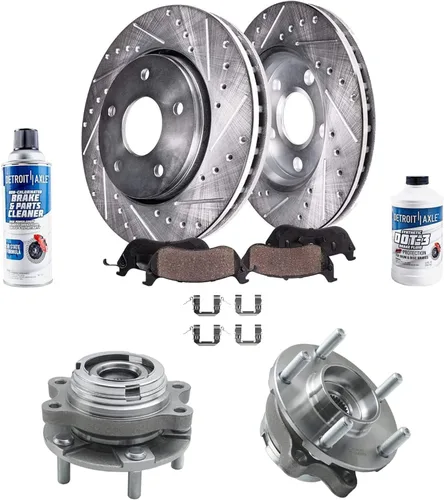 Miniatura 38 de Detroit Axle - Rotores de freno para Ford Mustang 2015, 2016, 2017, 2018, 2019, 2020, 2021, 2022, 2023, repuesto de rotores de freno de disco