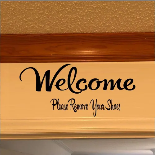 Miniatura 3 de Welcome Please Remove Your Shoes Vinilo Adhesivo de pared Hogar DIY Entrada Letras Palabras de pared