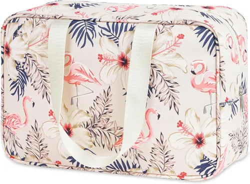 Miniatura 19 de Narwey Neceser de tamaño completo, bolsa de cosméticos grande, bolsa de maquillaje de viaje, organizador para mujeres y niñas, A-Negro, L, Bolsa