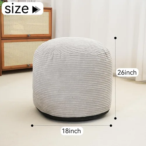 Miniatura 2 de Puf otomano relleno redondo moderno relleno de espuma pufs para sala de estar, silla decorativa de 20 x 15 pulgadas, puf esponjoso, taburete otomano