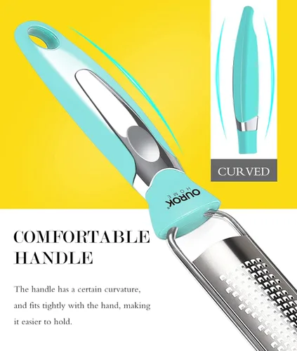 Miniatura 2 de Ourokhome Rallador de Limón de Cocina, Rallador de Queso Parmesano de Acero Inoxidable para Jengibre, Chocolate, Coco, Lima, Nuez Moscada, Cítricos