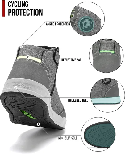 Miniatura 5 de Zapatos de moto para hombre Streetbike Casual Accesorios Transpirable Equipo de Protección Powersport Calzado Antideslizante, 10, gris