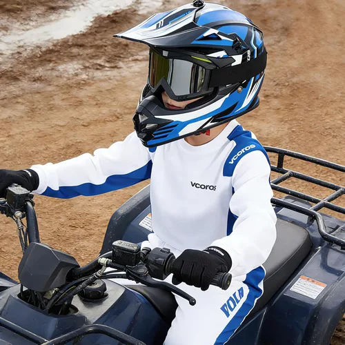 Miniatura 6 de VCOROS - Casco de bicicleta de tierra para niños, casco de motocicleta para jóvenes, RY001 - Casco de cara completa para niños para ATV BMX UTV