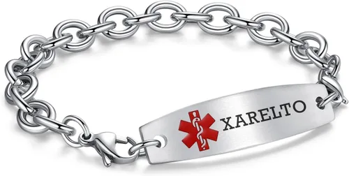 Miniatura 35 de LinnaLove Pulseras de identificación médica intercambiables Cadena de cable de acero inoxidable pulseras de alerta médica personalizables