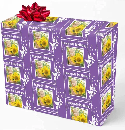 Miniatura 19 de M YESCUSTOM Personalized Birthday Wrapping Paper with Picture Age Custom 1st 18th 30th 40th 50th 60th Happy Birthday Gift Wrapping Paper Roll