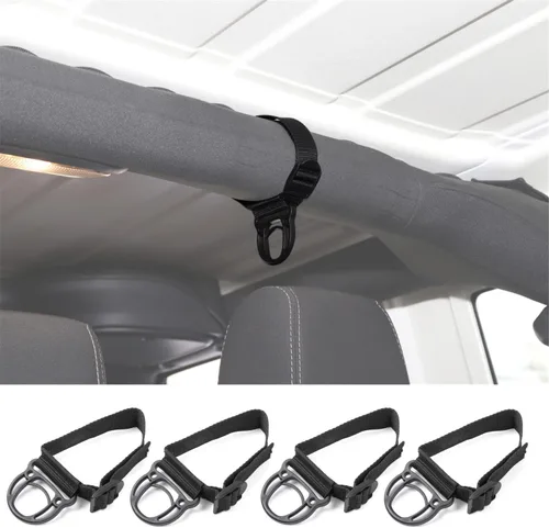 Miniatura 11 de YOCTM Percha enrollable para colgar abrigos, gancho para ropa compatible con Jeep Wrangler JL JT TJ JK JLU Sports Sahara Freedom Rubicon X
