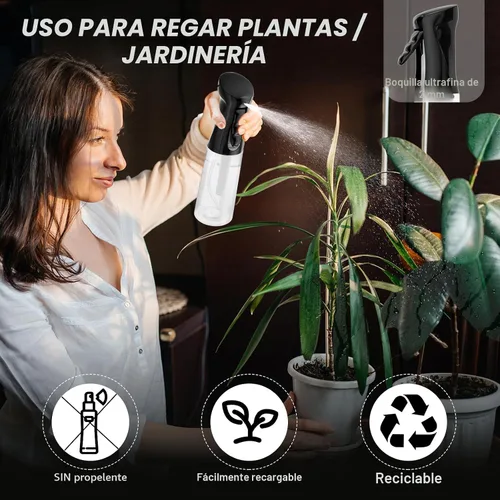 Miniatura 7 de IMPORX Botella pulverizadora continua para cabello (10.1 onzas/10.1 fl oz), paquete de 2 botellas de spray esenciales para el hogar para limpieza