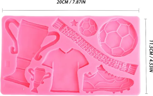 Miniatura 7 de Topyond Molde de chocolate para fútbol, mini Copa del Mundo de Fútbol, moldes de silicona para pastel temático, moldes de fondant de silicona