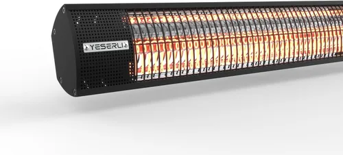 Miniatura 8 de YESERLl - Calentador eléctrico de patio con control remoto, calentador de 1500 W, calentamiento rápido con 3 ajustes de potencia, calentador