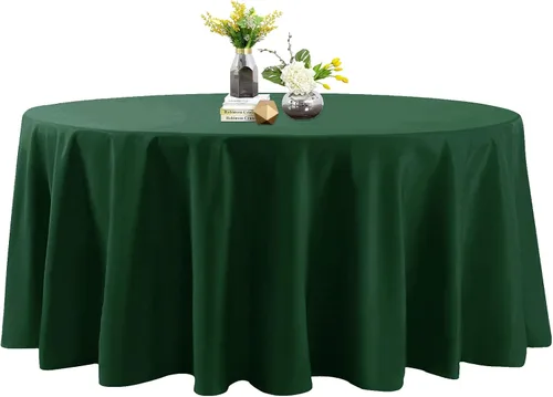 Miniatura 96 de Mantel de poliéster lavable de 90 pulgadas, resistente a las manchas y a las arrugas, mantel decorativo para mesa de comedor, fiestas de bufé y Negro