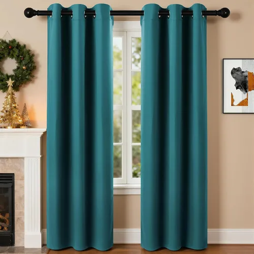 Miniatura 40 de Cortinas de oscurecimiento de habitación de 45 pulgadas de largo para dormitorio y sala de estar, cortinas térmicas aislantes con ojales