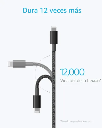 Miniatura 3 de Anker - Cable USB A a Lightning (1.8 m, 1 unidad), cable USB a Lightning de nailon certificado MFi para iPhone 14/13/12/11 Pro/11/XS MAX/XR/8/7/6s