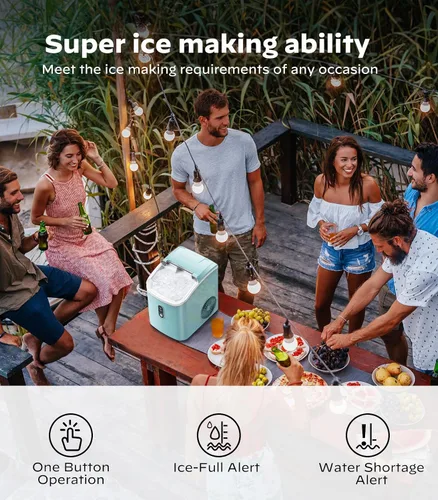 Miniatura 6 de Máquina de hielo Nugget para encimera, máquina de hielo de pellets masticables con función de autolimpieza, máquina de hielo portátil de guijarros