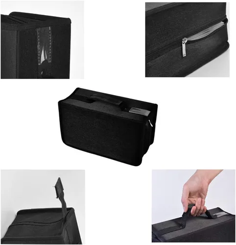 Miniatura 3 de alavisxf xx Funda para CD, funda de nailon para DVD de capacidad 160, soporte para CD, organizador de almacenamiento de discos portátil para el auto