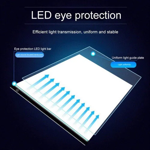 Miniatura 2 de Caja de luz LED para calcar, ultradelgada, portátil, con ajuste de brillo, para artistas, dibujo de tatuaje, bocetos, transmisión por internet