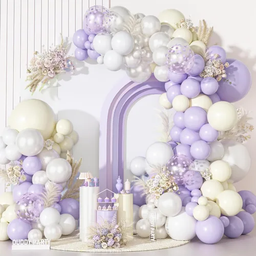 Miniatura 27 de Kit de Guirnalda de Arco de Globos Azul Polvoriento Ouddy Party, Diferentes Tamaños 18 12 10 5 Pulgadas Azul Polvoriento Arena Blanco Azul Bebé