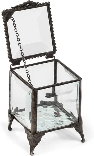 Miniatura 4 de J Devlin - Joyero decorativo de cristal biselado, caja 153
