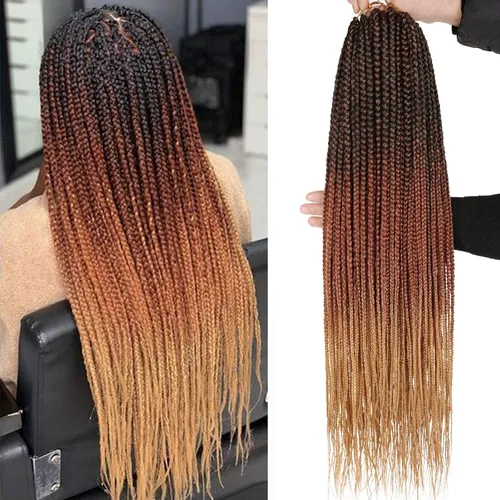 Miniatura 26 de XTREND 10 Pulgadas 6 Paquetes Trenzas de Caja de Ganchillo Cabello Pre-anudado Sin Nudos Bobo Trenzas de Caja 3X Extensiones de Cabello Trenzado 1b#