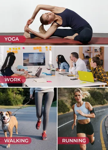 Miniatura 5 de Along Fit Calzas de yoga para mujer con bolsillos laterales, control de abdomen, para correr pantalones capri, talle alto, pantalones deportivos