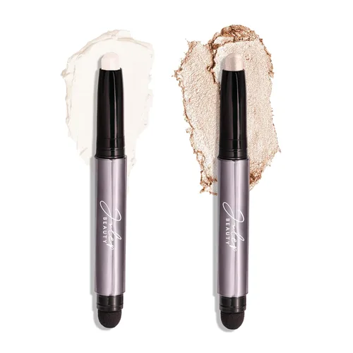 Julep Sombra de ojos 101 Crème-to-Powder sombra de ojos en barra dúo, brillo perla y nevada mate