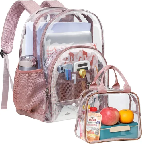Miniatura 7 de PACKISM Mochila transparente resistente, para estudiantes, escuela, Mochilas Daypack
