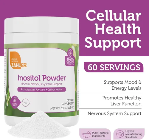 Miniatura 2 de Zahler Inositol Powder - Mentalidad saludable y apoyo del sistema nervioso para mujeres - Inositol y glicina para apoyar la función hepática