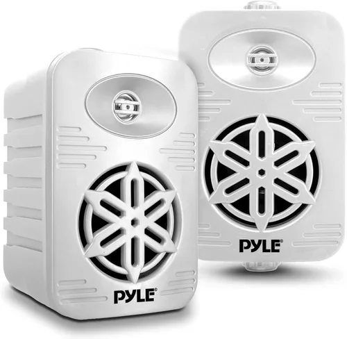 Pyle USA - Par de altavoces para interiores y exteriores, sistema de altavoces de rango completo de 2 vías de 300 W, doble impermeable, 4 pulgadas,