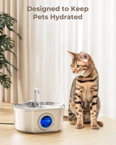 Miniatura 7 de Neareal Paquete de 6 filtros de repuesto oficiales y esponjas de prefiltro para fuente de agua de acero inoxidable para gatos de 108 onzas / 3.2 L