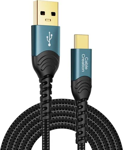 Miniatura 18 de CableCreation Cable USB corto a USB C de 1 pie, cable USB A a USB C de 3A de carga rápida trenzado USB C macho a USB macho para Power Bank, Galaxy