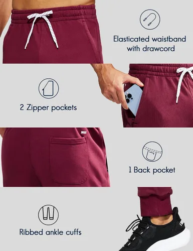 Miniatura 2 de MIER Men's Cotton Joggers Athletic Sweatpants for Gym Workout Active Lounge Jersey Track Pants with Pockets, Elastic Waist