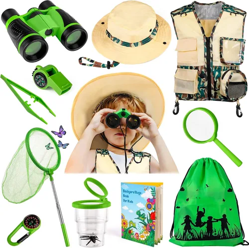 Miniatura 8 de INNOCHEER Atrapa insectos para niños, kit de explorador para niños, juguetes al aire libre para niños pequeños de 3 a 5 años, juguetes al aire libre
