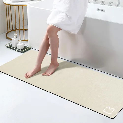 Miniatura 24 de RUERYA Tierra de Diatomeas Alfombras de Baño 23.6 x 15.7 pulgadas, Secado Rápido Súper Absorbente Base de Goma Antideslizante Alfombra de Baño