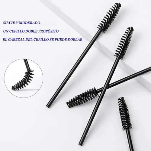 Miniatura 6 de GUMIKE - 100 piezas de cepillos desechables para pestañas y maquillaje, para extensión de pestañas y cejas (negro)