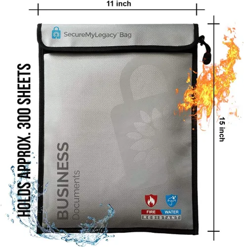 Miniatura 5 de Secure My Legacy - Bolsa impermeable e ignífuga para documentos (4 unidades)