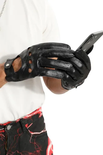 Miniatura 6 de Guantes de conducción de cuero sin forro para pantalla táctil para hombre