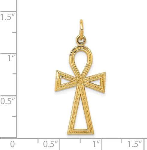 Miniatura 4 de Colgante de cruz Ankh de oro amarillo macizo de 14 quilates 1457in Oro no conocido