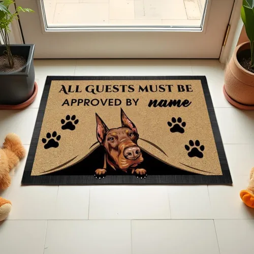 Miniatura 3 de Felpudo personalizado para amantes de los perros, diseño de pastor alemán, No Need to Knock I Konw You're Here, 27.5 x 17.7 pulgadas German Shepherd