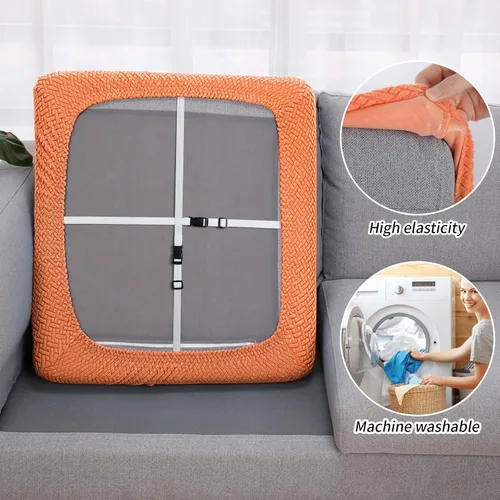 Miniatura 4 de Fuloon Fundas impermeables para cojines de sofá, fundas elásticas para asientos de sofá, protector de muebles lavable sólido adecuado para sillón