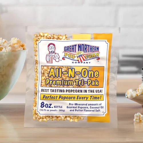 Great Northern Popcorn - Palomitas de maíz todo en uno de alta calidad, 10.75 onzas para salas de cine comerciales de 8 onzas, 12 por caja
