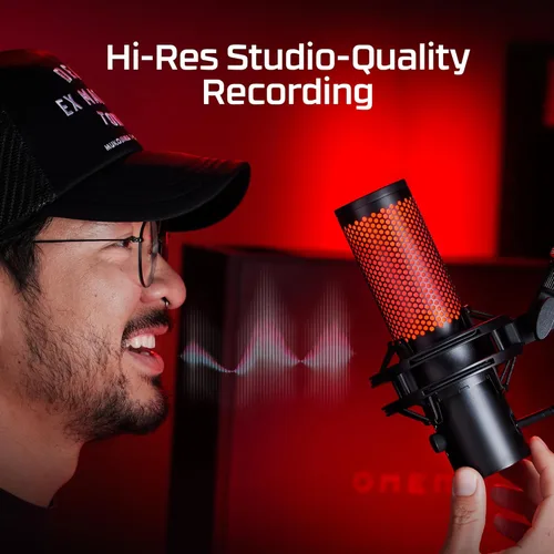 Miniatura 2 de HyperX QuadCast 2 - Micrófono USB para juegos, transmisión y podcasting, con controles integrados, iluminación LED, soporte de choque extraíble, PC