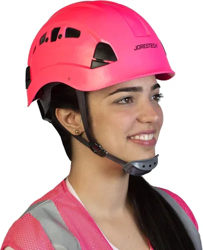 Miniatura 10 de JORESTECH - Casco de ABS para trabajar en altura y rescate con ranura ventilada con trinquete ajustable de suspensión de 6 puntos ANSI Z89.1-14