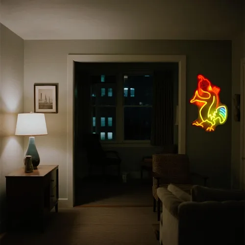 Miniatura 7 de Letreros de neón de pollo, luz LED de pollo vibrante, lámpara de meme graciosa de neón para decoración de dormitorio universitario, al aire libre