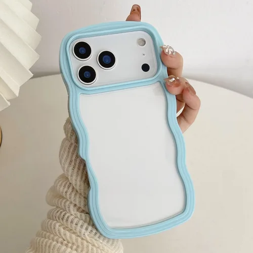 Miniatura 62 de QLTYPRI Funda compatible con iPhone 7/8/SE, bonita funda transparente con marco ondulado rizado para niñas y mujeres, funda protectora de TPU